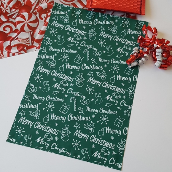 🎅🏼25 pcs Merry Christmas Poly Mailers 10"x13" inches - Picture 3 of 3